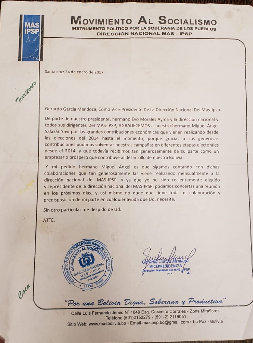 La carta que presentó el diputado Rolando Cuéllar al lanzar su denuncia contra Gerardo García.