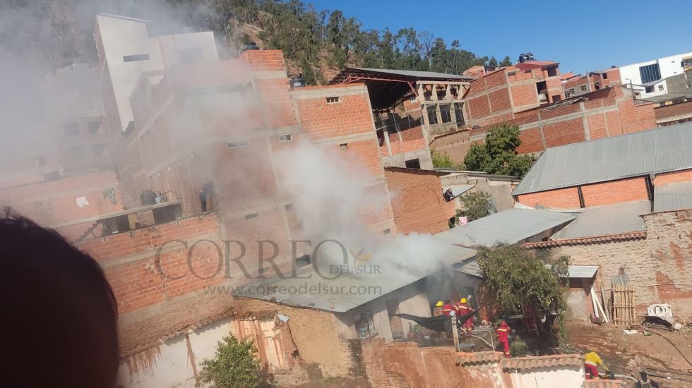 El incendio en una vivienda de Sucre. 