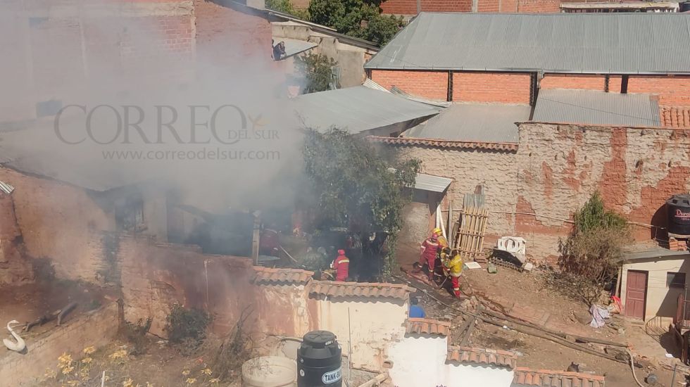 El incendio en una vivienda de Sucre. 