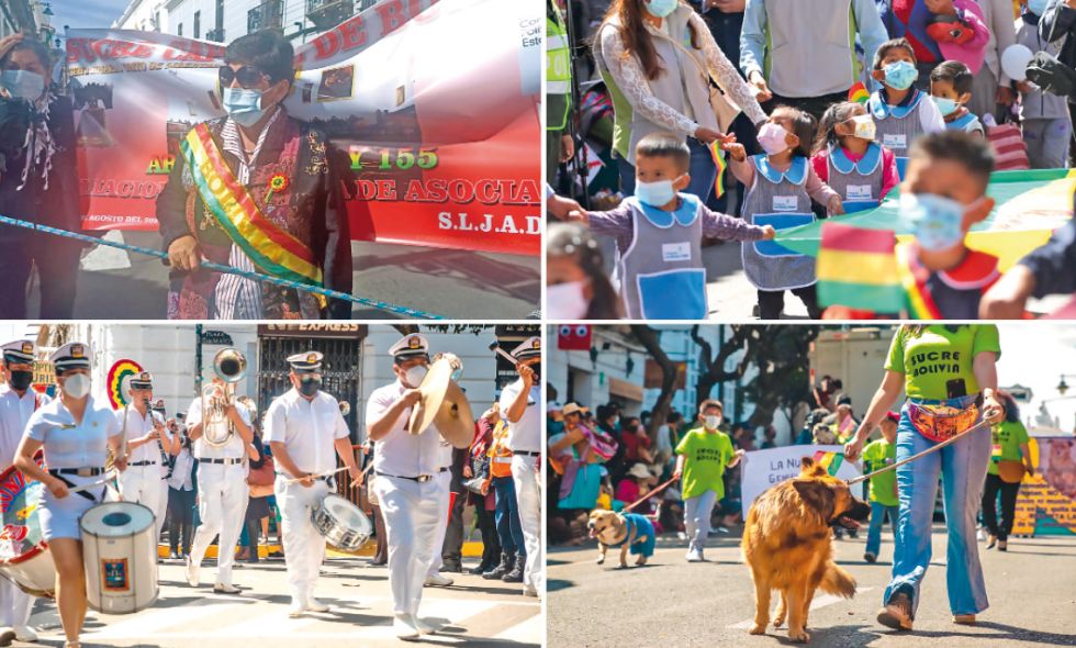 DESFILE. Las instituciones que participaron y los que más temprano quedaron fuera de la plaza 25 de Mayo.