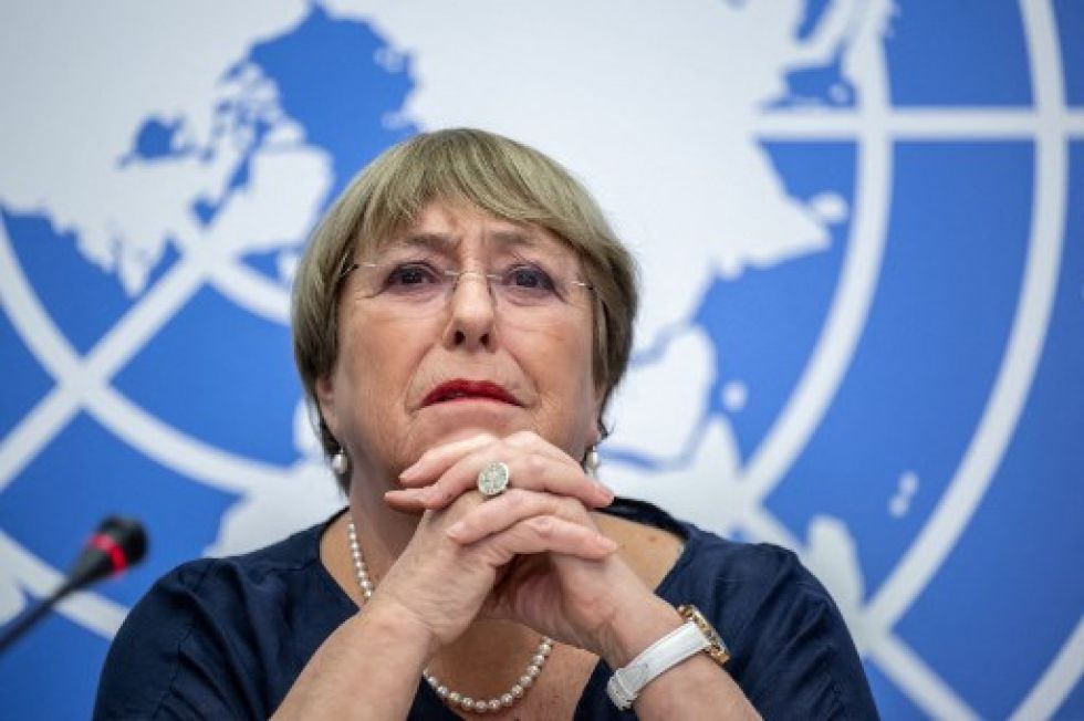 Michelle Bachelet da una conferencia de prensa final en las oficinas de las Naciones Unidas en Ginebra, este jueves.