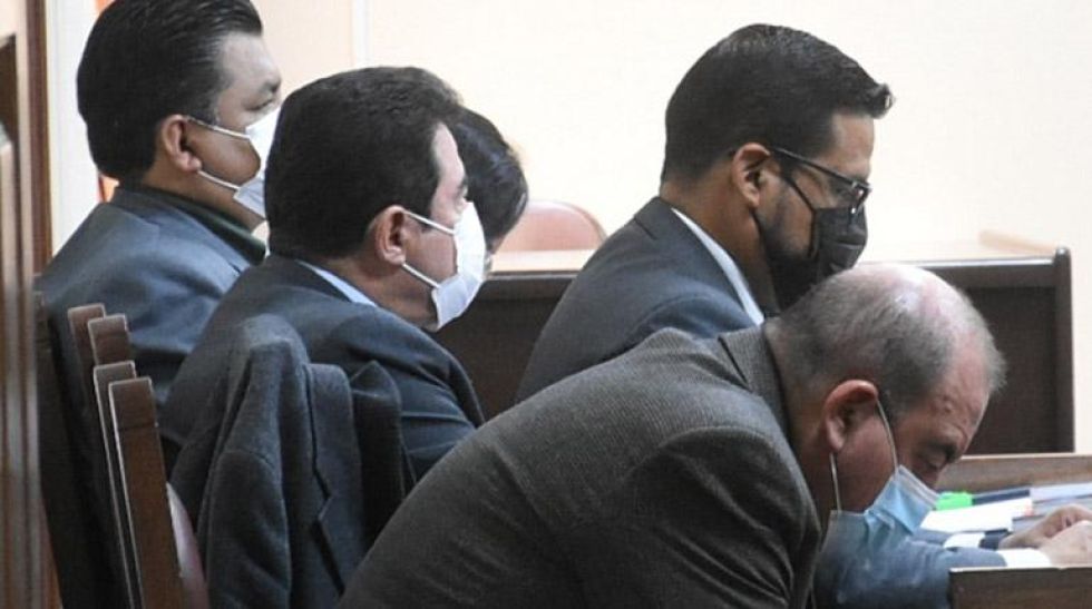 El alcalde cochabambino Manfred Reyes Villa en la audiencia de este lunes.