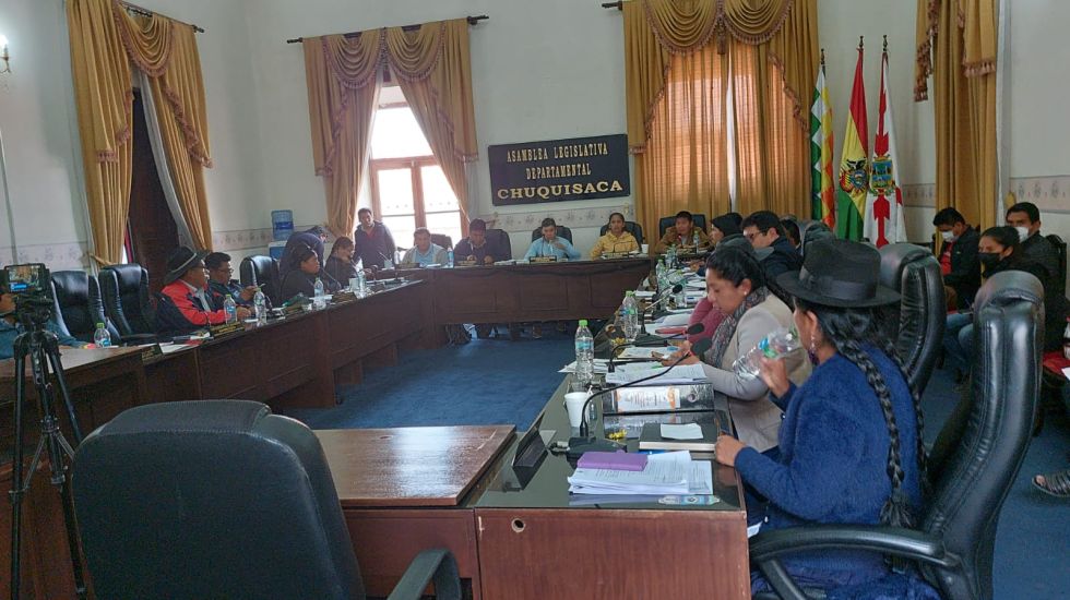 El pleno de la Asamblea Legislativa Departamental de Chuquisaca. 
