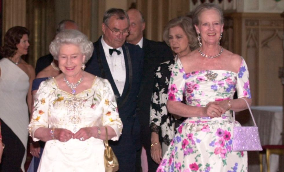La reina Isabel II, fallecida este jueves, y la reina Margarita II de Dinamarca.