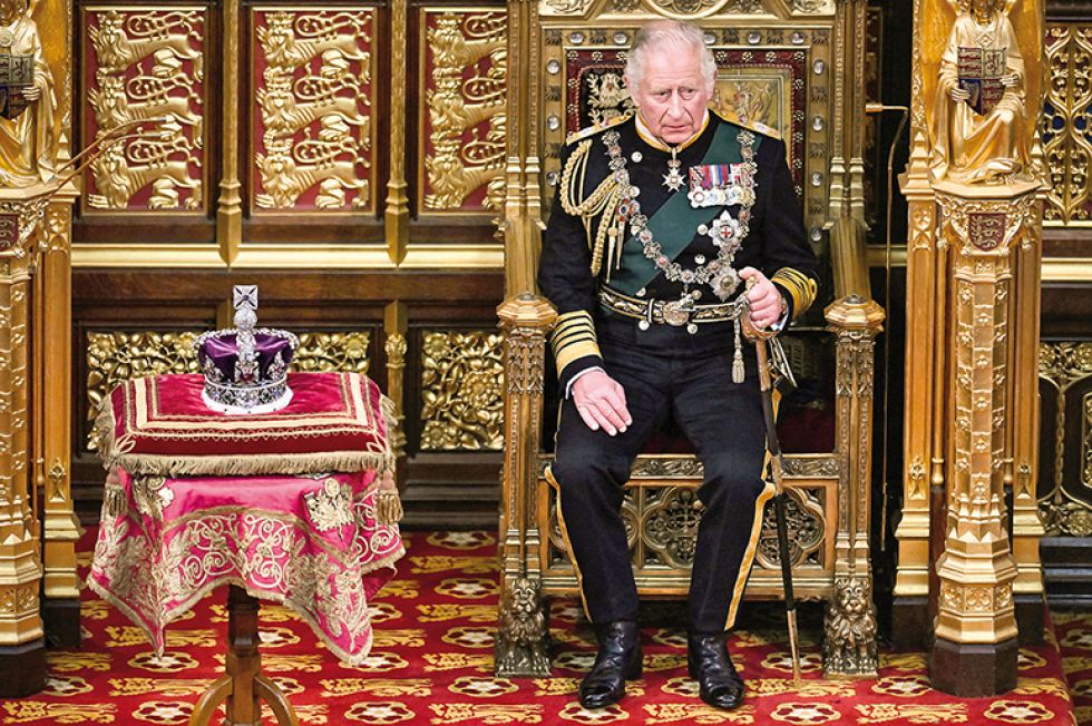 REY. El nuevo monarca británico, Carlos III, en un acto oficial en Londres. El nuevo rey ascendió al trono tras la muerte de la reina Isabel II.