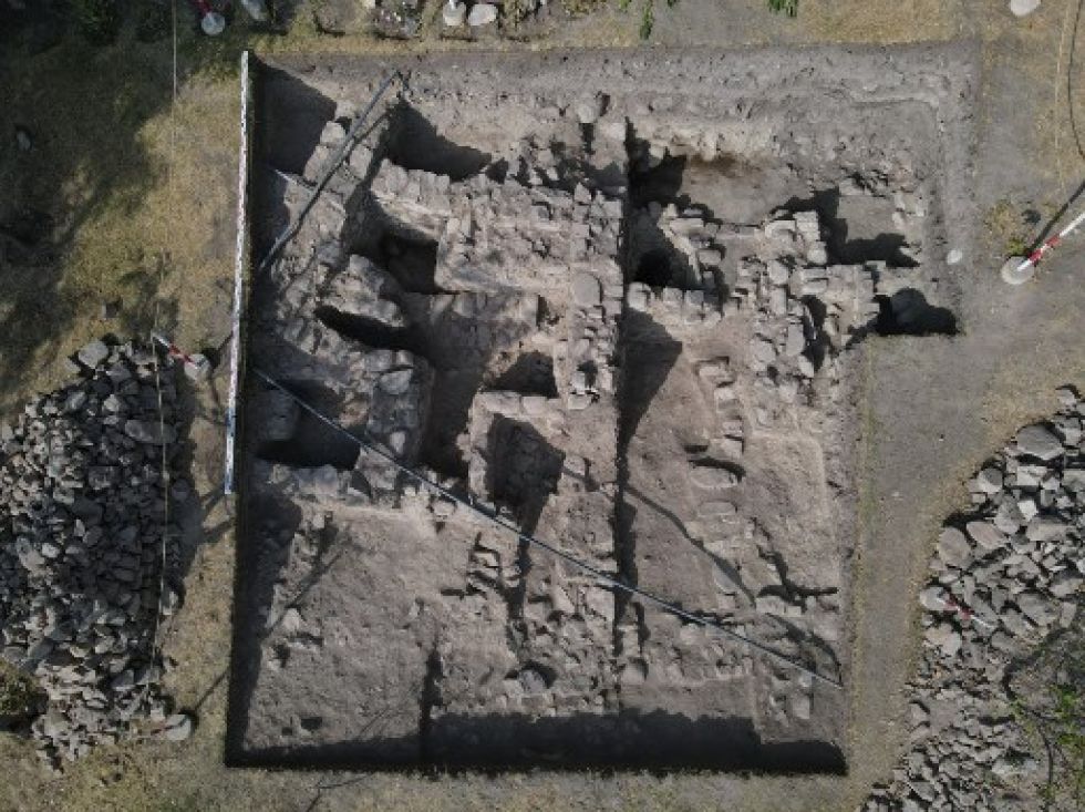 Parte del sitio de excavación donde un grupo de arqueólogos peruanos encontró restos, en la región andina de Cajamarca.