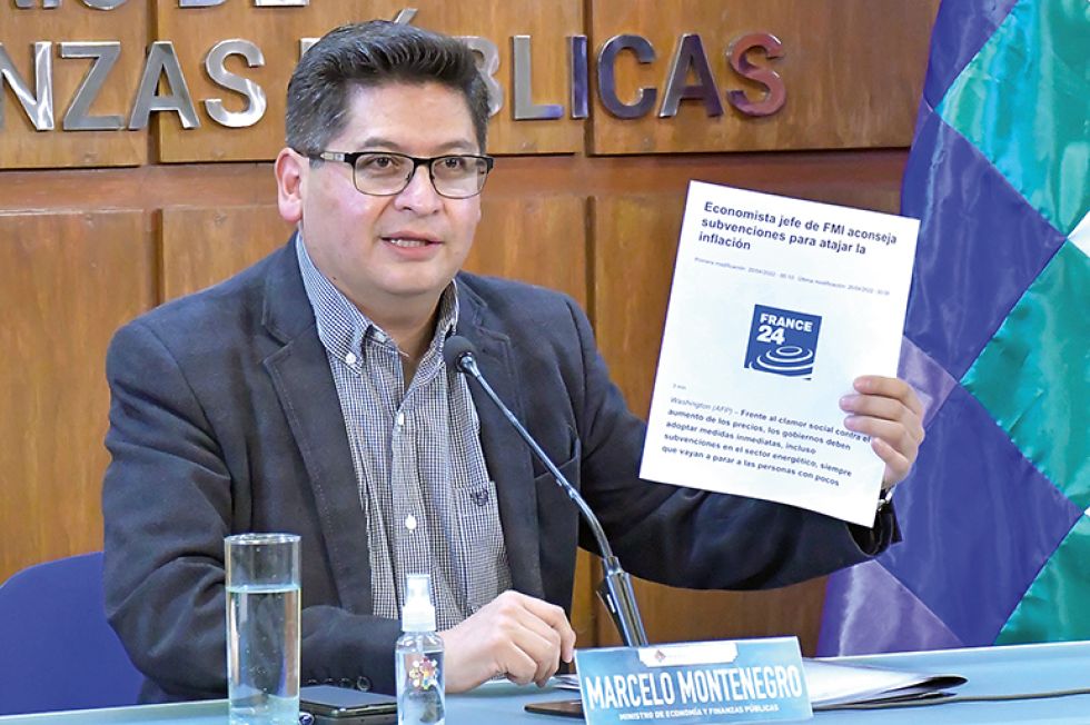 RESPUESTA. El ministro de Economía y Finanzas Públicas, Marcelo Montenegro, ayer.