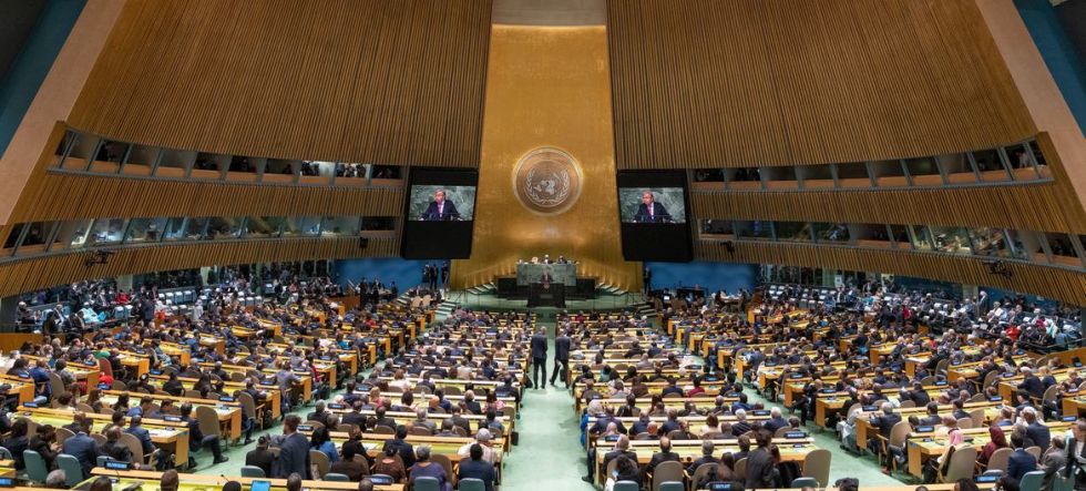 El secretario general, António Guterres, interviene en la apertura del debate general de la 77ª sesión de la Asamblea General de la ONU.