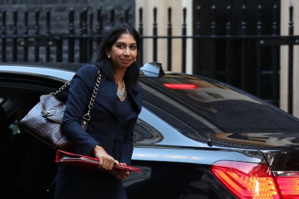 Suella Braverman antes de ingresar a una reunión semanal del Gabinete, el pasado 11 de octubre.