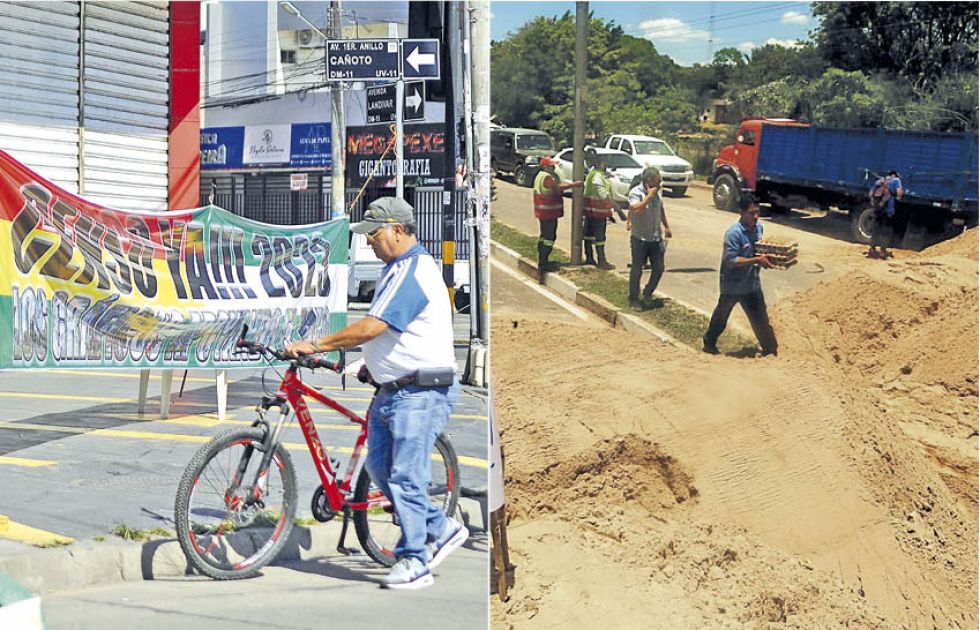 PROTESTAS. Hay 58 puntos de bloqueo en Santa Cruz y al menos 3 de cerco en medio del paro.