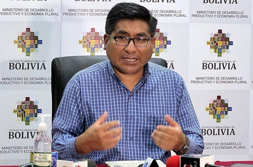 El miel ministro de Desarrollo Productivo y Economía Plural, Néstor Huanca.