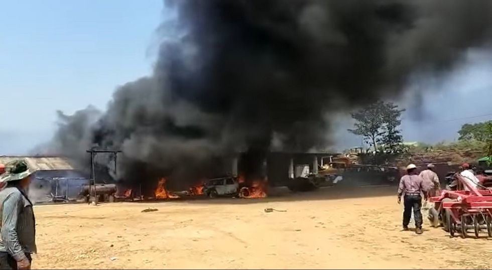 El incendio registrado la mañana de este jueves, en predios municipales de Huacareta.