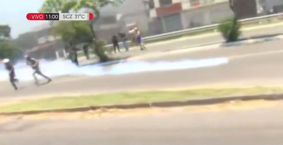 Enfrentamientos en el segundo anillo de Santa Cruz. CAPTURA DE PANTALLA
