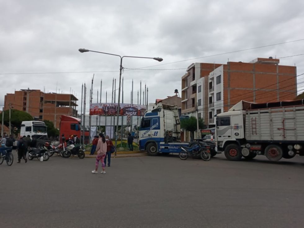 Un anterior bloqueo de choferes en Sucre. 