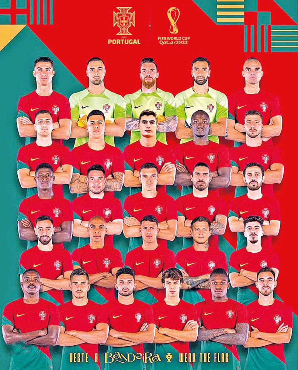 Los convocados en Portugal para el Mundial de Qatar.