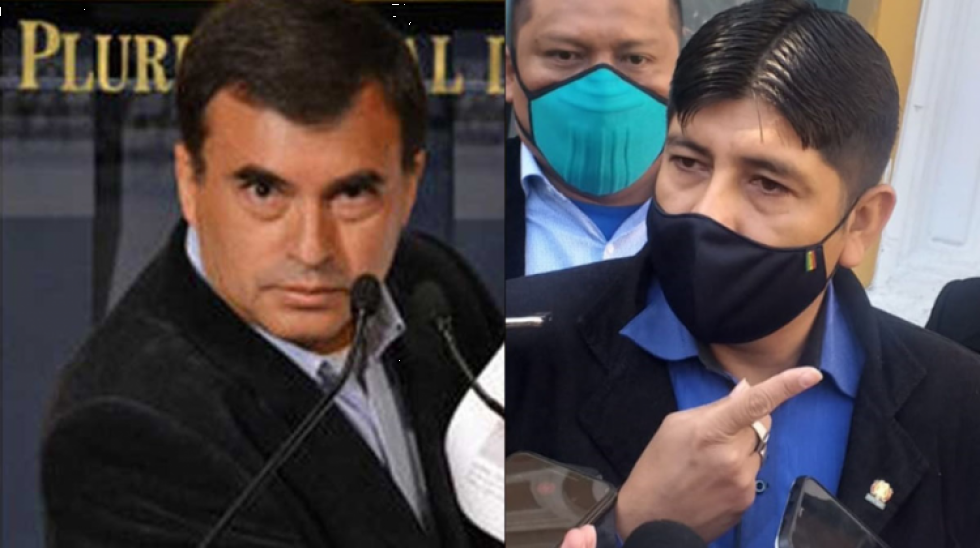 El exministro de Evo Morales, Juan Ramón Quintana, y el diputado Rolando Enríquez Cuellar (MAS).