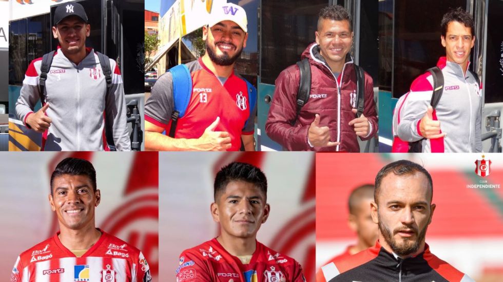 Los siete futbolistas que continuarán vistiendo la camiseta de Independiente el próximo año.