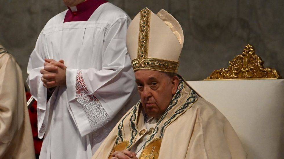 El papa Francisco en la primera misa del año en el Vaticano. 