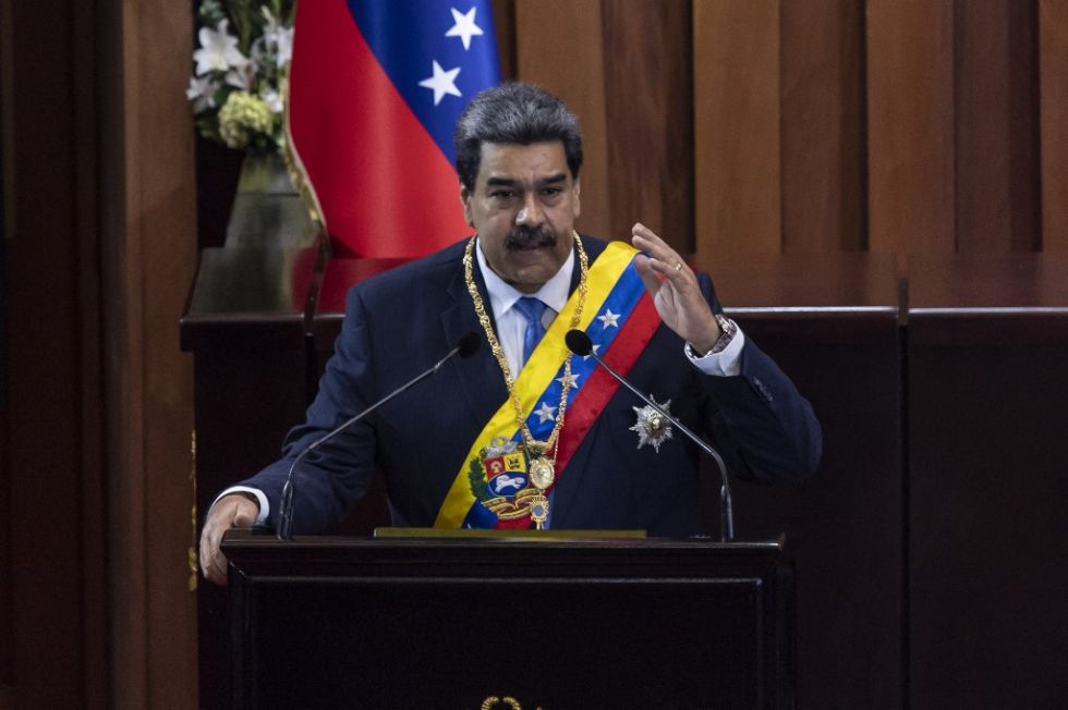 El presidente de Venezuela, Nicolás Maduro, pronuncia un discurso ante los magistrados de la Corte Suprema