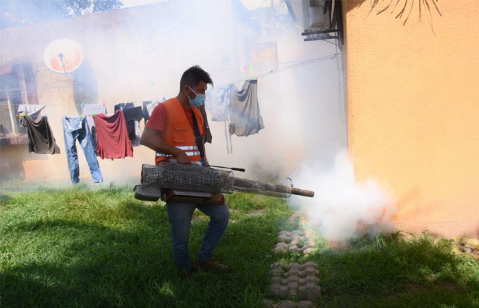Una imagen de las tareas de fumigación contra el Dengue en Santa Cruz.