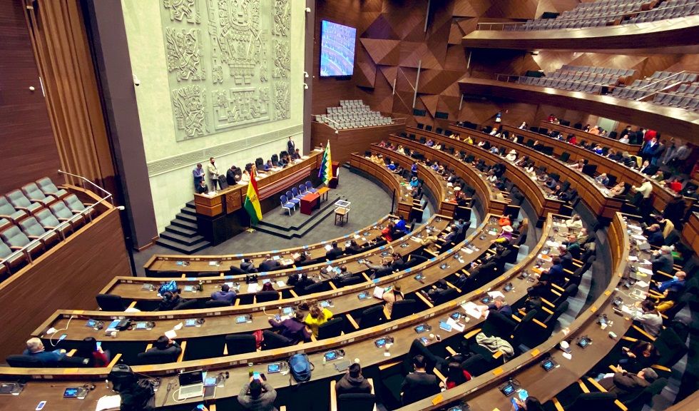 El hemiciclo de la Cámara de Diputados, donde habrían sesionado dos legisladoras del MAS en estado de ebriedad.