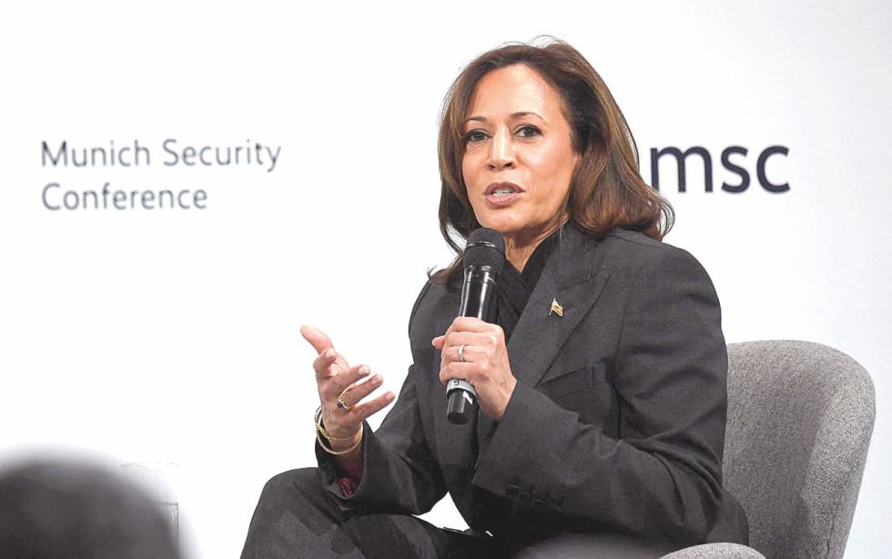 POSICIÓN. La vicepresidenta Kamala Harris en la conferencia de Seguridad en Múnich, Alemania.
