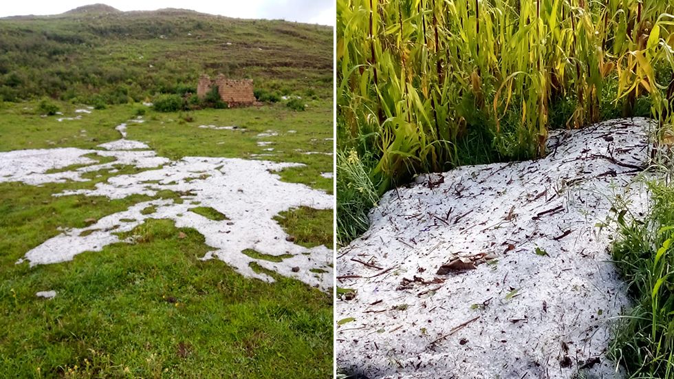 La granizada se registró el pasado jueves en la comunidad Pilalo.