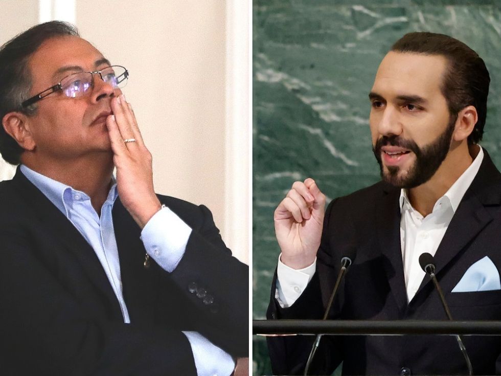 Los presidentes de Colombia y El Salvador, Gustavo Petro y Nayib Bukele, respectivamente.