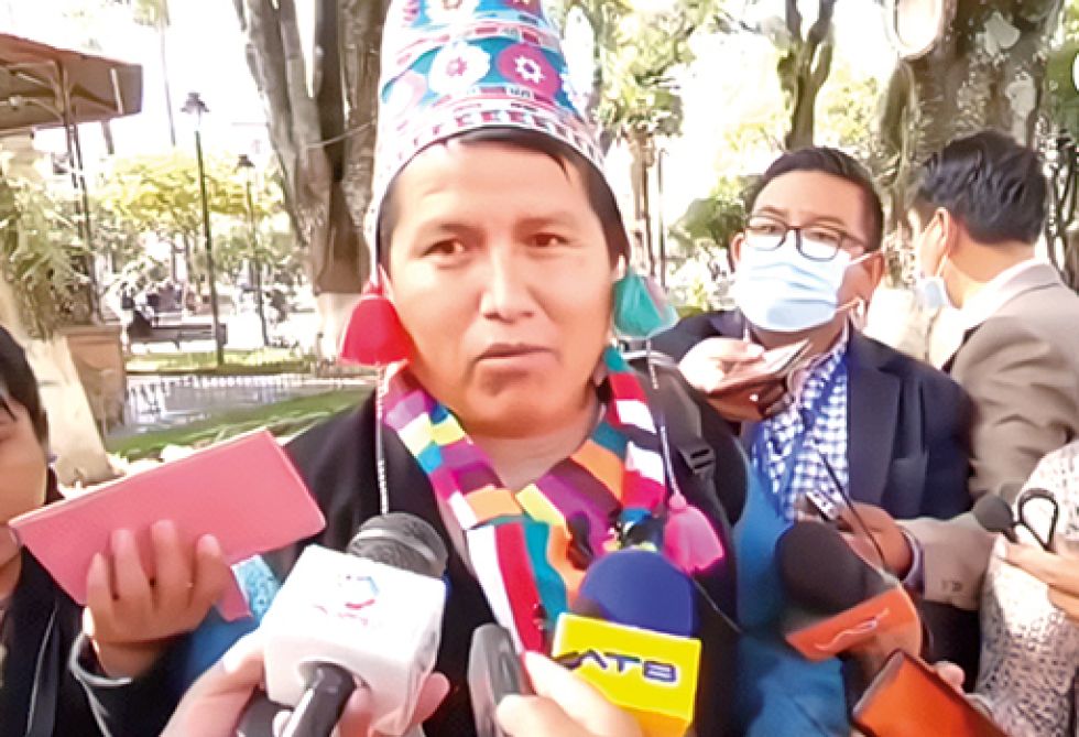 DIRIGENTE. El ejecutivo de la Federación Tomás Katari, Javier Mundocorre, en Sucre.