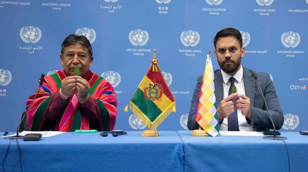 El vicepresidente David Choquehuanca y el ministro Eduardo del Castillo en Viena.