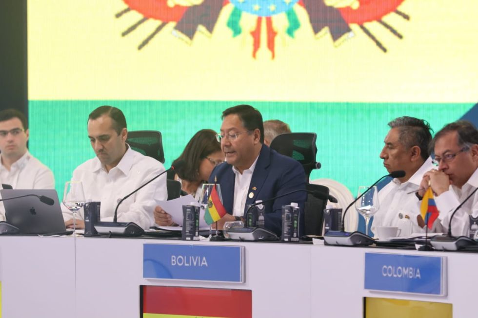 El presidente Luis Arce en la Cumbre Iberoamericana, en República Dominicana.