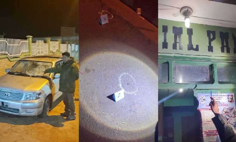 Un vehículo también fue afectado durante aquel ataque a la comisaría en Pampa Colorada.