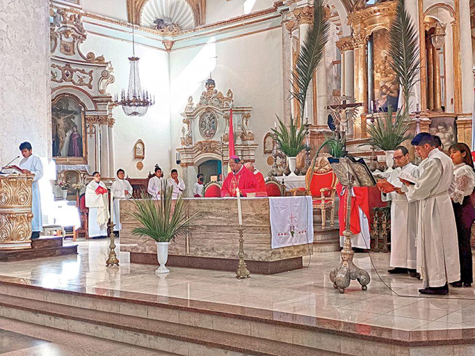 DOMINGO DE RAMOS. La celebración eucarística fue presidida por monseñor Ricardo Centellas.