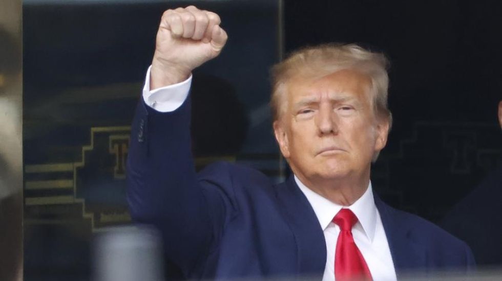 El expresidente estadounidense Donald Trump antes de entrar al Tribunal Penal de Nueva York.