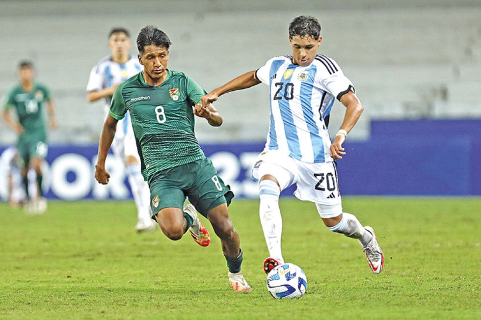 Un pasaje del partido entre Bolivia y Argentina, el domingo.