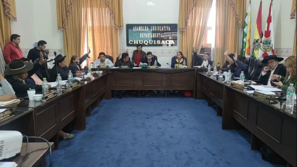 La Asamblea Legislativa Departamental de Chuquisaca aprobó la modificación de un artículo de la Ley 518.