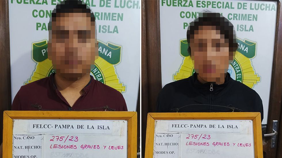 Las imágenes de los policías denunciados que difundió el Ministro de Gobierno.