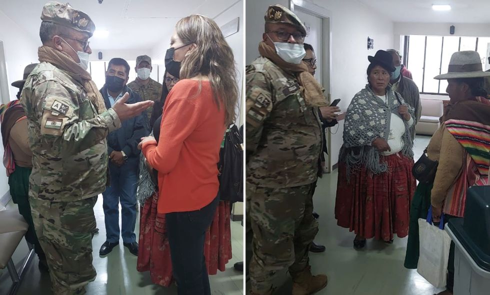 El Comandante del Ejército, general Juan José Zúñiga, conversó con familiares de los cadetes.