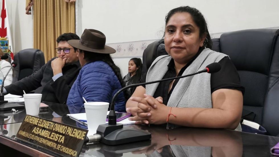 Katerine Ovando, nueva presidenta de la Asamblea Legislativa Departamental de Chuquisaca.