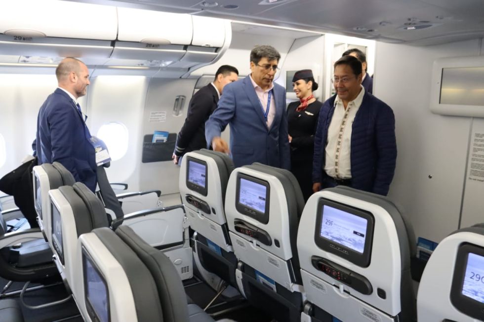 La presentación de los nuevos aviones de BoA. Foto: Comunicación del Estado
