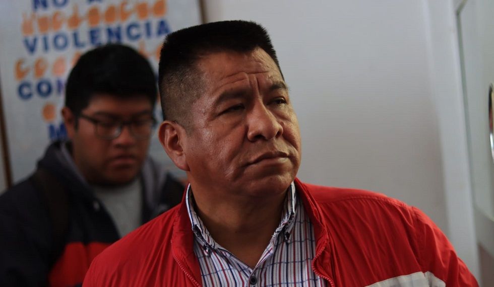 El exjesuita Pedro Lima en la Fiscalía General del Estado, en Sucre.