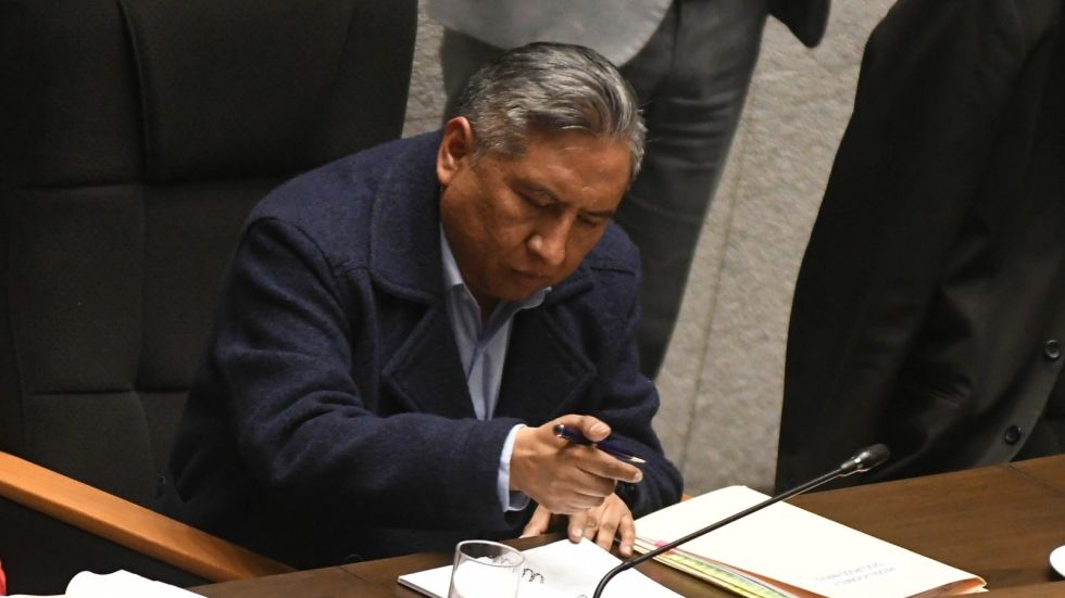 El canciller Rogelio Mayta en la Asamblea Legislativa. 