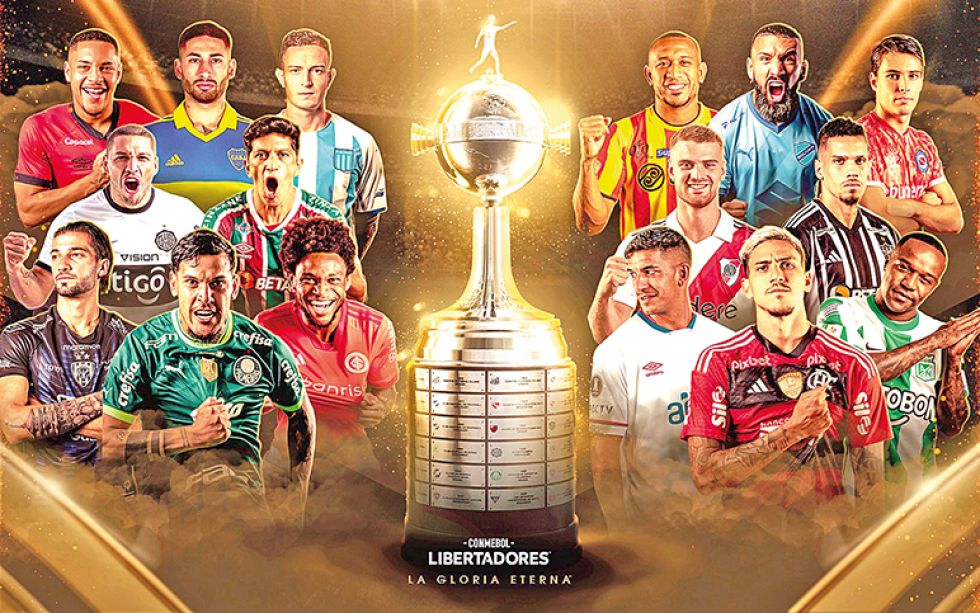 La gráfica que la página oficial de la Conmebol reflejó de los equipos clasificados a los octavos de final de la Copa Libertadores.