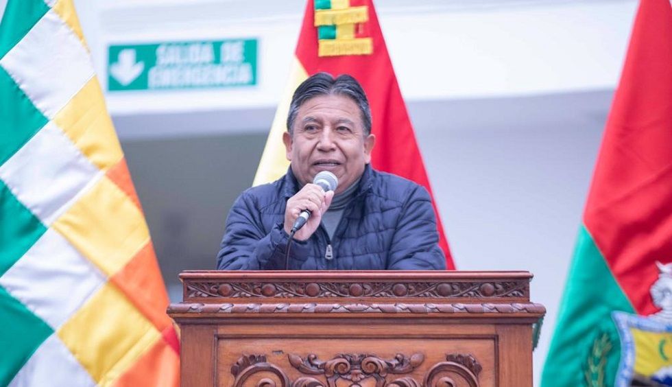 El vicepresidente David Choquehuanca asistió el lunes a un acto por el aniversario de La Paz.