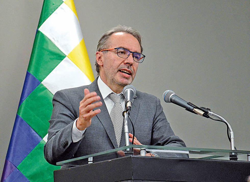 estado. El vocero presidencial, Jorge Richter, durante una conferencia de prensa pasada.