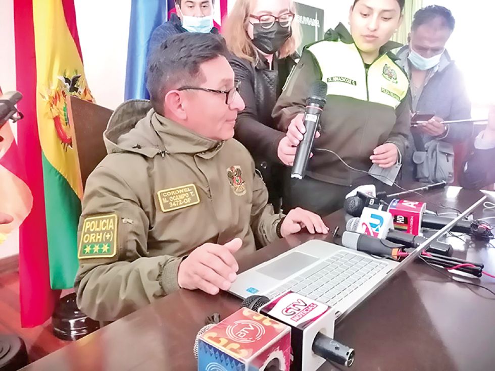 AUTORIDAD. El director departamental de la Felcv, coronel Migule Rolando Ocampo.