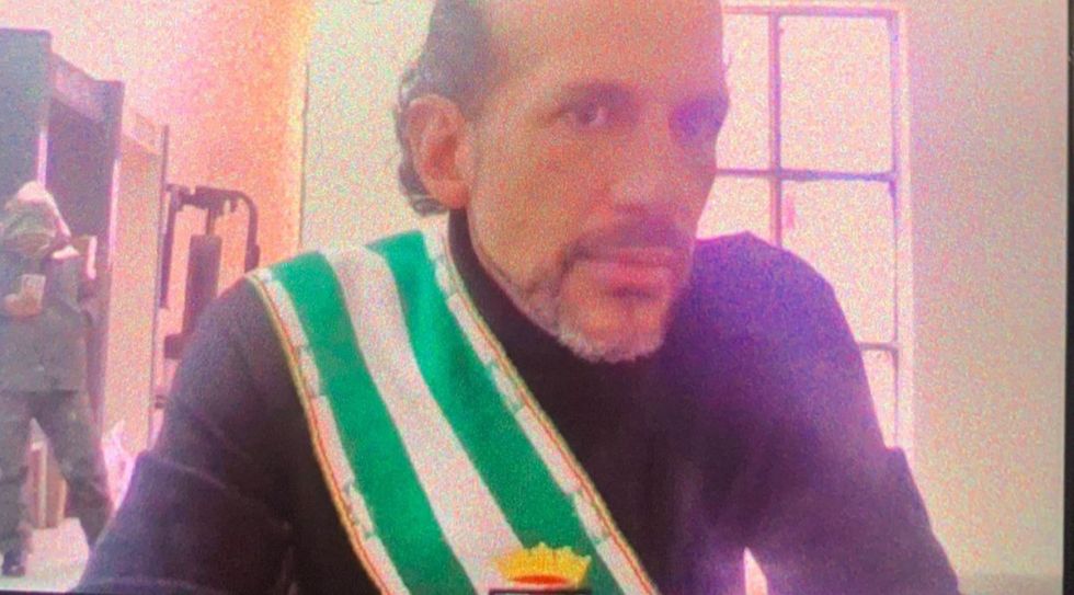 El gobernador de Santa Cruz, Luis Fernando Camacho, reapareció este miércoles en una audiencia virtual.
