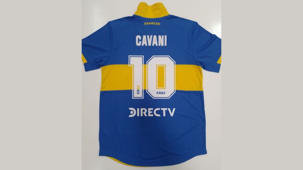 La camiseta del nuevo refuerzo de Boca Juniors, el uruguayo Edinson Cavani.