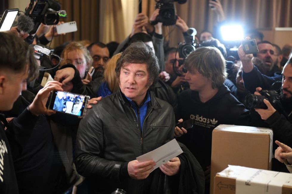 El economista Javier Milei, precandidato presidencial de la coalición derechista La Libertad Avanza.
