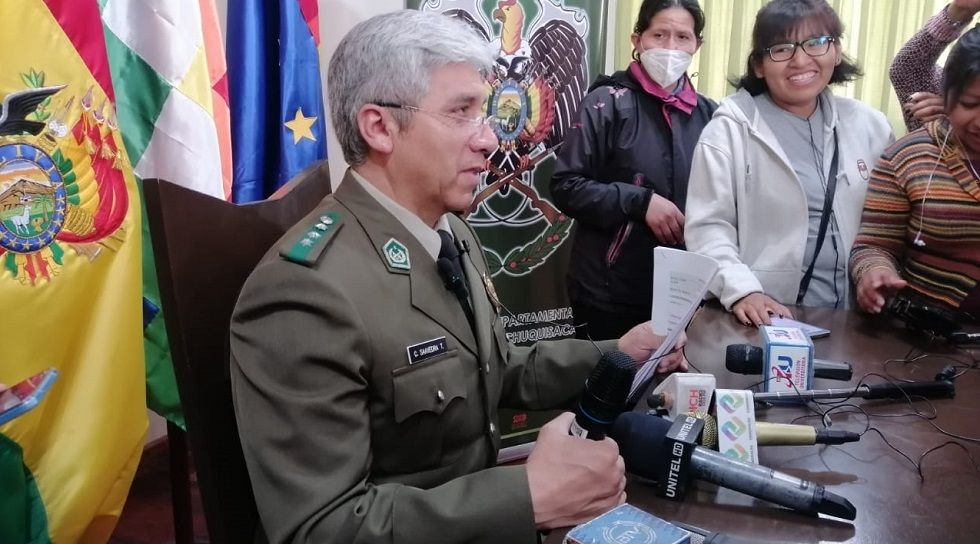 El director departamental de Tránsito de Chuquisaca, coronel Cristian Saavedra.